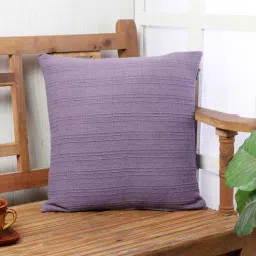 ambbi collections Lavender Striped Cotton 16 x 16 Inches Cushion Cover-picture-8