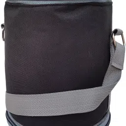 Black P.U Double Decker Tiffin Bag Waterproof Lunch Bag-picture-21