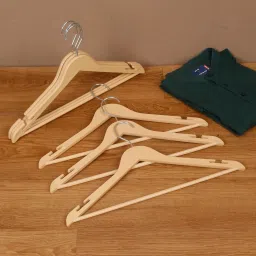 Wooden Look Plastic Cloth Hanger for Wardrobe Plastic Shirt Pack of 6 Hangers ForShirt-picture-27