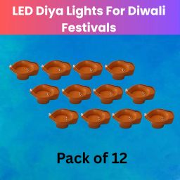 Water Sensor Diya LED Water Diyas for Diwali Home & Office Décor Pack of 12 Q151 Plastic (Pack of 12) Table Diya Set-image-64