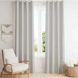 parda online Light Grey Polyster Solid 7ft Blackout Eyelet Window/Door (2 Pc)-picture-30