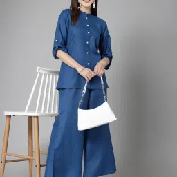 Women Cotton Blend Shirt Palazzo Set-picture-8