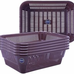 Wonder Plastic Natasha 1013 Basket, Set of 2, Brown Color, Made in India Plastic Fruit & Vegetable Basket-image-41