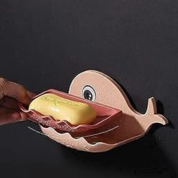 Fish Shape Cute Adhesive Waterproof Wall Mounted Soap Dish(PACK OF 4)-image-65
