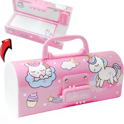 Unicorn Pencil Box with Style Dual Password Lock | Multi-Layer & Multi-Functional Large Capacity Plastic Case For Kids Art Plastic Pencil Box-34