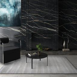 Grey Solid Wool and Viscose 6 ft X 9 ft Hand Woven Carpet-image-50