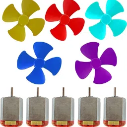 5Pcs 3V to 9V DC Small Size Toy Motor + 5 Pcs Toy Motor Fan (Multicolor)-image-24