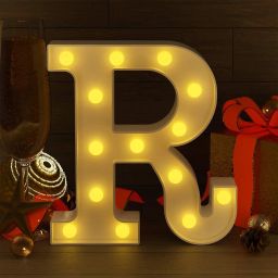 satyam kraft Marquee Alphabet Shaped Led Light (R) Pack of 1. Table Lamp image 4