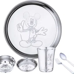 Pack of 6 Stainless Steel Stainless Steel Mickey Mouse Baby Dinner Set Dinner Set-image-25