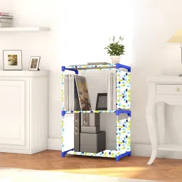 Multipurpose Collapsible Bookshelf 3 Racks Book Stand Almirah for Home & Kids Metal Open Book Shelf-20
