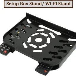 Set Top Box Stand/DTH Stand/WIFI Router Stand , Wall Mount With 2 Remote Holder Plastic Wall Shelf-image-67