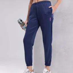 Women Solid Blue Track Pants-image-1