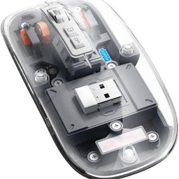 TECPHILE Multi device Bluetooth Wireless Mouse Three Mode (BT1+ BT2+ 2.4GHz USB Receiver) Wireless Optical Gaming Mouse with Bluetooth-image-18