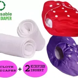Classyculture Baby Reusable 2 Diapers+2Insert Washable 100%Absorption,0-3yrs-image-2