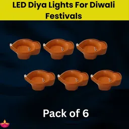 roar LED Water Diya & Water Sensor Diya for Diwali Festival Home & Office Décor_6A22 Plastic (Pack of 6) Table Diya Set-picture-18