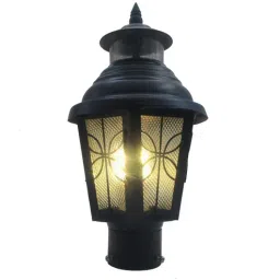 sinoman Waterproof 40 Watts Black Colour Metal & Glass Pillar Gate Light-picture-21