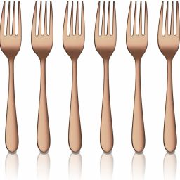 Jasmine Rose Gold PVD Coating Desert Fork Stainless Steel Cutlery Set-image-6