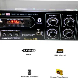 NEW SERIES METAL DJ REMIX BLUETOOTH TRANSISTOR ABSTRACT VERSION WITH BETTER SOUND QUALITY 160 WATT USB SELECTOR MIC SELECTOR AND DVD SELECTOR WITH HEAVY HEAT SINK Double Mic TV/ DVD / BT / USB/SD Card /FM /AUX 5000 W AV Power Amplifier (Black) 5000 W AV Power Amplifier-12