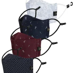 4 Pcs 100% Cotton Mask with 6 Layer Filtration for Men & Women FABRIC MASK Cloth Mask With Melt Blown Fabric Layer-image-7