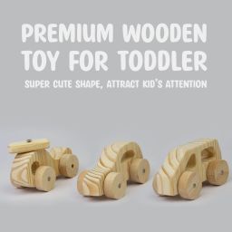 Wooden vehicle Toy Set for Toddlers car, van & helicopter-image-64