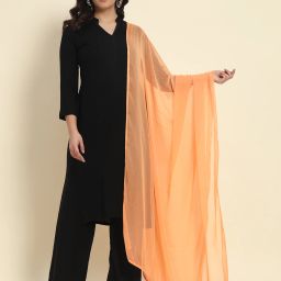Chiffon Solid Orange Women Dupatta-picture-11