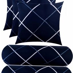 3 CUSHION 2 BOLSTER Microfibre Geometric Bolster Pack of 5-image-14