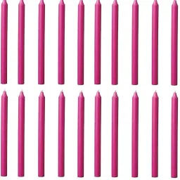 Pack of 20 Pcs 5 Inch 14mm Pink Taper Candles, Pink Spell Candles, Pink Stick Candles, Pink Household Candles (Pack of 20 Pcs) (5 Inch,14mm) (Pink Colour) Candle-17