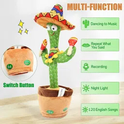 Dancing Talking Cactus Plush Toy, Wriggle, Singing, Repeat What You Say-517-image-71