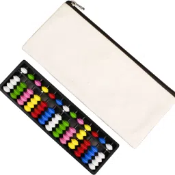 Abacus Math Learning Kit for Kids 13 Rod Colour White with Canvas WHITE Pouch-2