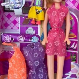 Fashion Doll 26cm with little friend baby girl doll 9 cm with 2 extra dresses-image-62