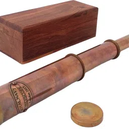Shoptreed Royal Navy 12 inch Antique Finish Full Brass Telescope with lid in Wood Box Catadioptric Telescope-image-52