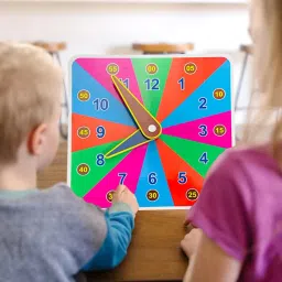 plus shine Wooden Watch Toy For Kids time learning clock with hour and minute Learning Toy image 4