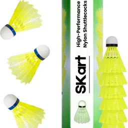 Nylon Shuttlecocks, Yellow and White, Pack of 10, Badminton Shuttlecock Set Nylon Shuttle - Multicolor-image-31