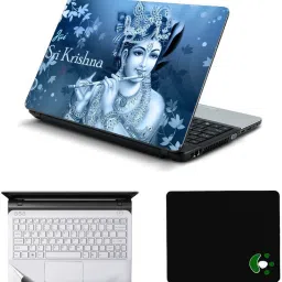 Mitram 3in1 Laptop Accessories Combo 15.6 Inch Jai Shri Krishna laptop Skins Stickers, Mouse Pad and Palmrest Skin for HP-DELL-Lenovo-Asus-Acer Laptops || Notebooks Combo Set-picture-11