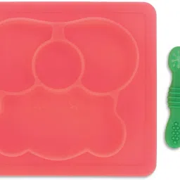 Divided Silicone Plates for Baby with 2 First Stage Training Spoons for Toddlers- Silicone-29