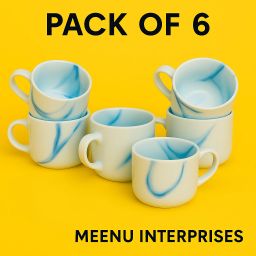 Pack of 1 Ceramic All New White Colour Marble Design Tea Cup-image-66