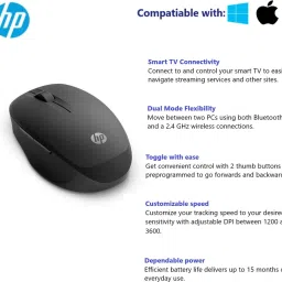 HP Dual Mode (6CR71AA) Wireless Optical Mousewith Bluetooth image 3