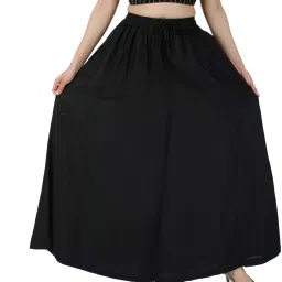 Women Flared Black Viscose Rayon Trousers-image-21