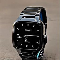 "Stylish Black Square Dial Men's Quartz Watch with Stainless Steel Strap" Analog Watch - For Men BLACK-WATCH-image-80