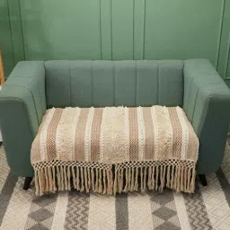 jutie pie Beige Textured Cotton 3 Seater Sofa Cover by Jutiepie-picture-19