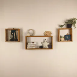 symplify George Rectangular Shaped Set Of 3 Solid Wood Wall Shelves-picture-15