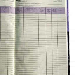 lrs Register of Fines Central Form XXI Rule 78 (1) (a) Account Book Under Contract Labour Law and Rules 1-Part Register image 3