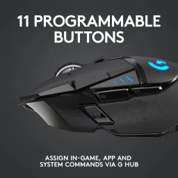 Logitech G502 Lightspeed / HERO 25K Sensor, Adj DPI 25.6K, RGB, 11 Programmable Buttons Wireless OpticalGaming Mouse image 4