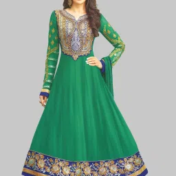 Unstitched Georgette Gown/Anarkali Kurta & Bottom Material Embroidered-picture-15