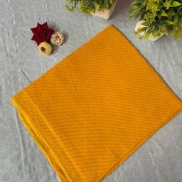 Pure Cotton Self Design Yellow Women Dupatta-image-71