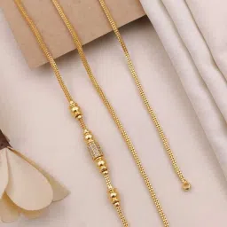 1 GRAM GOLD PLATED 24" inch MOHINI MOP/KODI CHAIN PENDANT FOR WOMEN/GIRLS. Cubic Zirconia Gold-plated Plated Brass Chain-35
