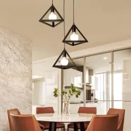 3 Lights Triangle Cluster Chandelier Hanging for Bedroom, Living Room, Restaurant Pendants Ceiling Lamp-image-28