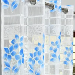 182 cm (6 ft) Net Transparent Shower Curtain (Pack Of 2)-image-34