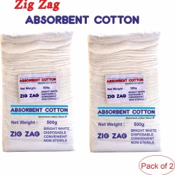 ZIG ZAG COTTON FOR MAKE UP REMOVE,DUST FREE, CLEANSING, MULTIPURPOSE , 2 Pack Interactive dressings Medical Dressing-22
