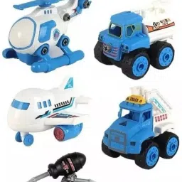 DIY AIRPORT Aviation Screwdrivers Toy and Airplane Helicopter Car for Kids-35